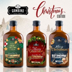 Gambino Coffee Cold Brew Personalized Label Christmas Edition